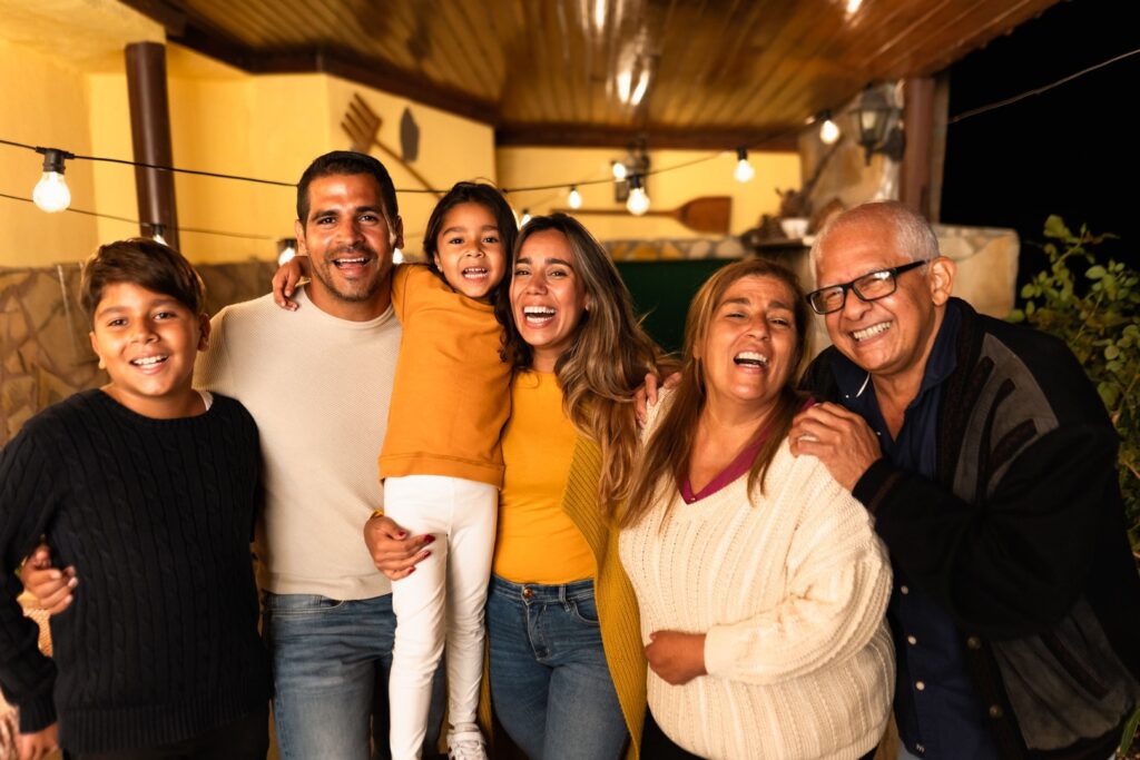 Happy latin family